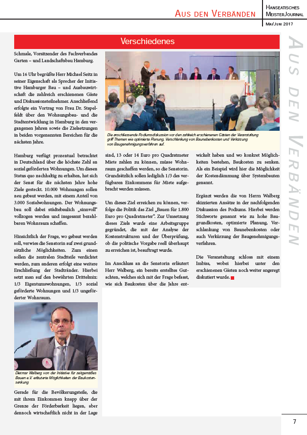                          <p>Hanseatisches MeisterJournal Ausgabe 03/2017, Seite 7</p>                        